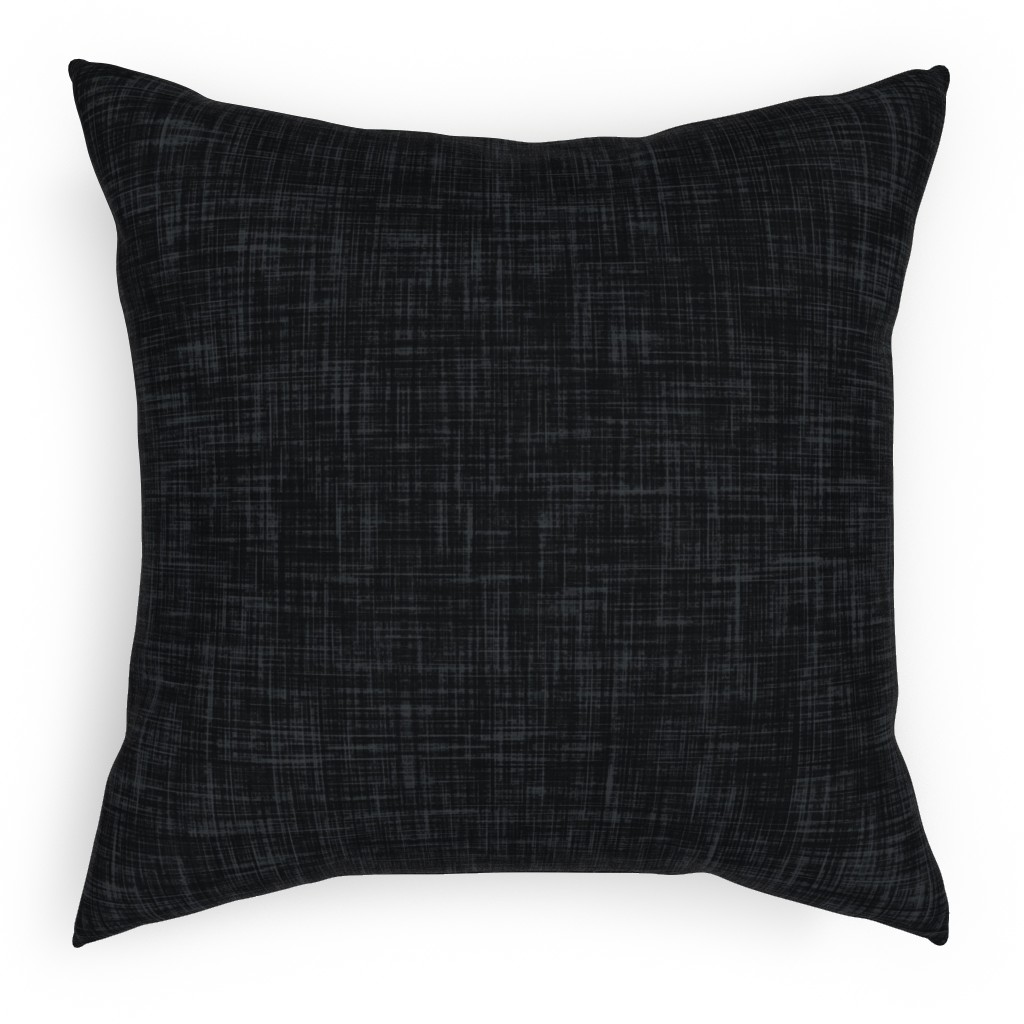 Dark Charcoal Linen Pillow, Woven, Black, 18x18, Single Sided, Black