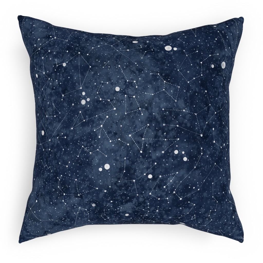 Star Constellations - Blue Pillow, Woven, Black, 18x18, Single Sided, Blue, True Blue