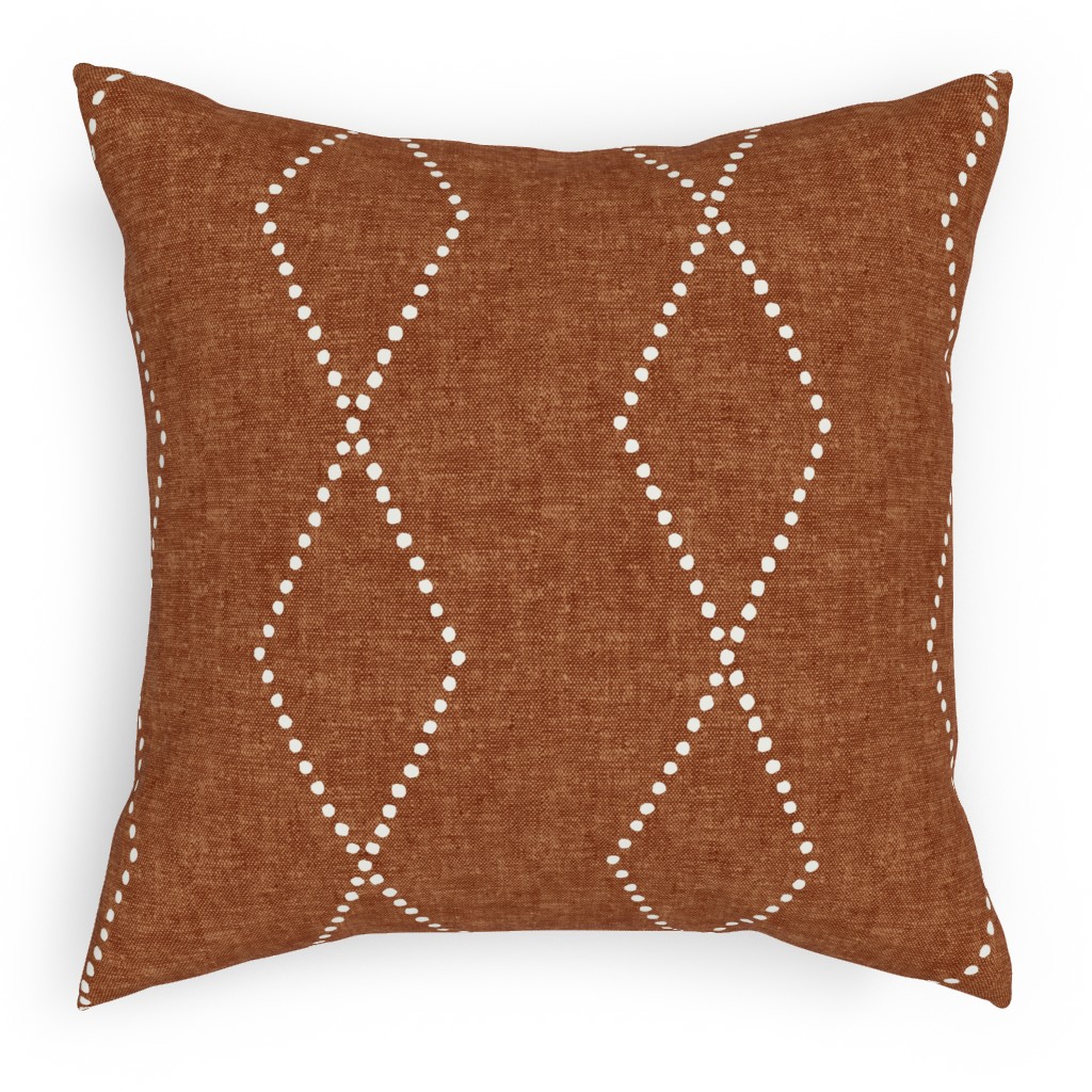 Geometric Diamond - Ginger Pillow, Woven, Black, 18x18, Single Sided, Brown