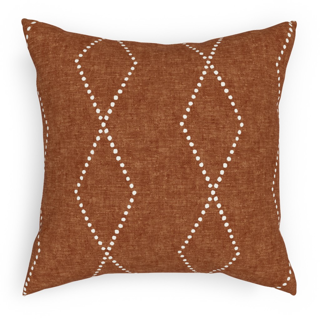 Geometric Diamond - Ginger Pillow, Woven, Black, 18x18, Single Sided, Brown, Brown