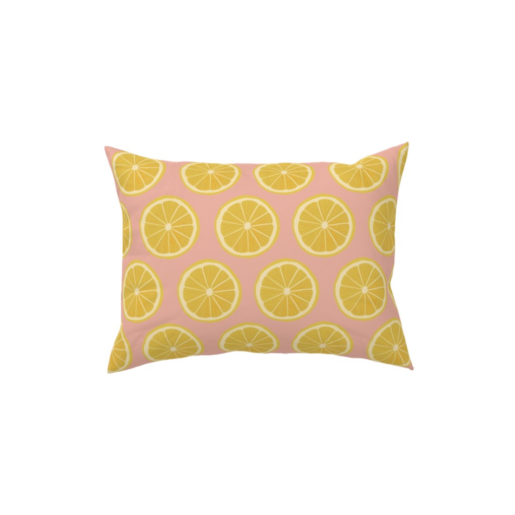 Lemon - Pink Pillow, Woven, Black, 12x16, Single Sided, Pink