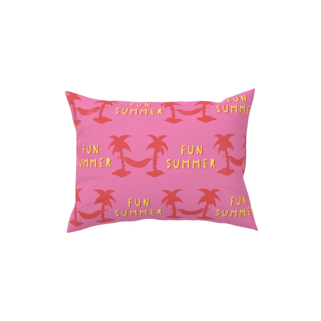 Fun Summer Palm Trees Pillow, Woven, Black, 12x16, Single Sided, Pink