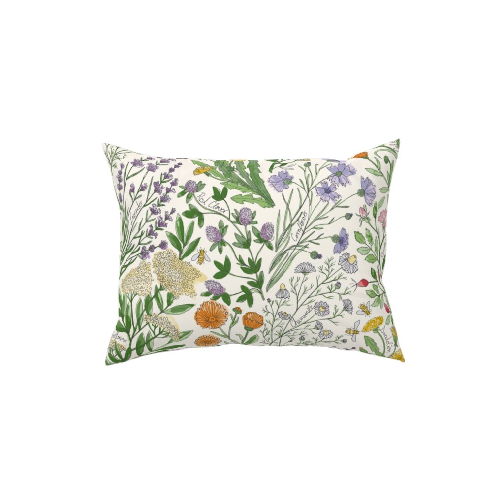 Wildflowers - Multi Pillow, Woven, Black, 12x16, Single Sided, Multicolor