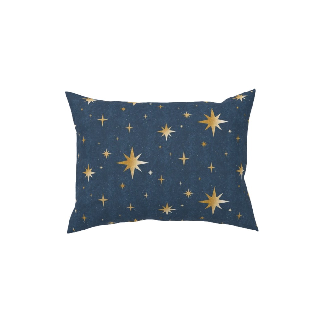 Art Deco Starbursts - Blue Pillow, Woven, Black, 12x16, Single Sided, Blue, True Blue