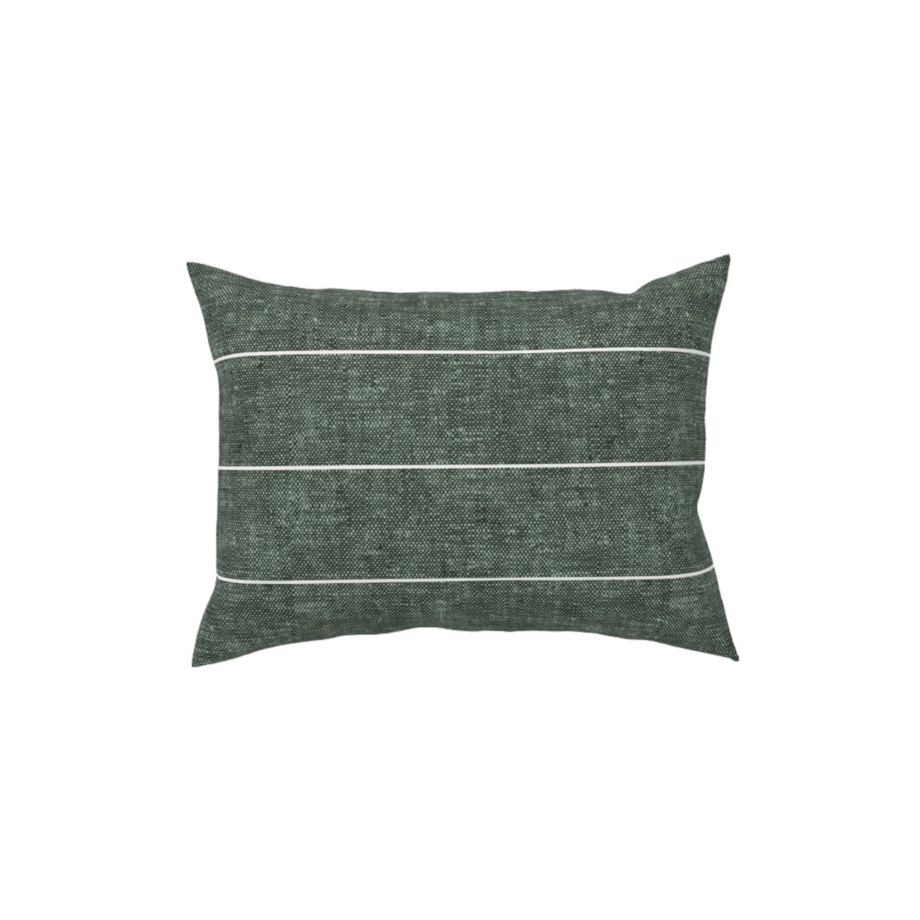 Farmhouse Stripes - Restoration Green Pillow, Woven, Black, 12x16, Single Sided, Green