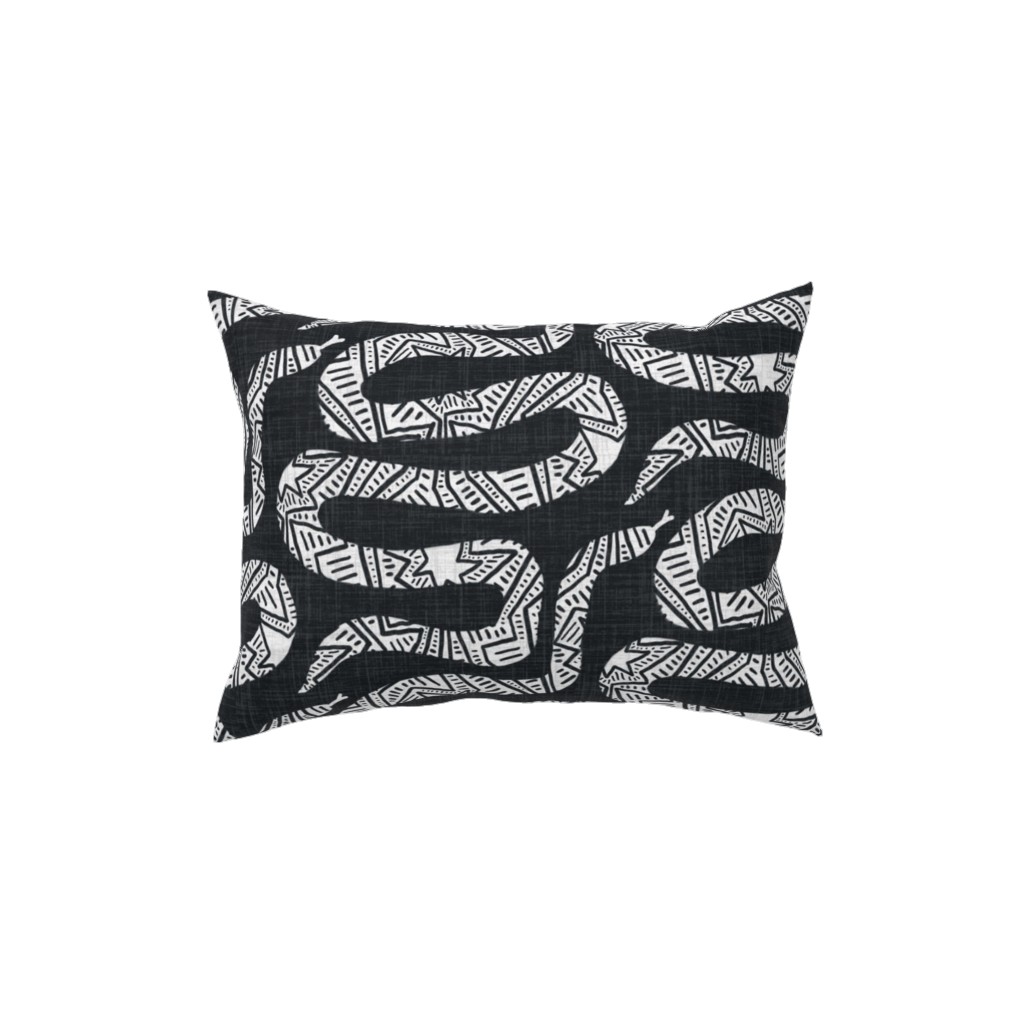 Snake Study - Black Pillow, Woven, Black, 12x16, Single Sided, Black