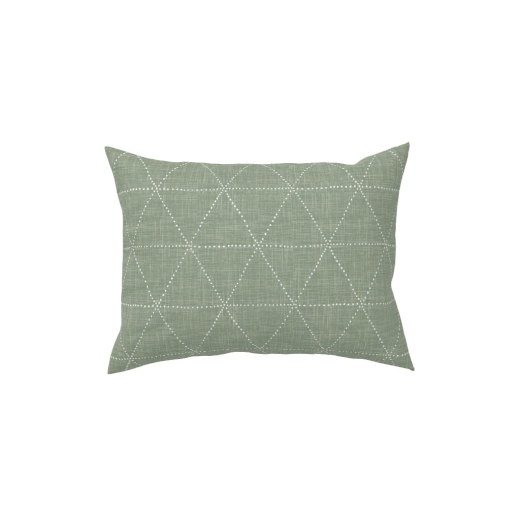 Boho Triangles - Sage Pillow, Woven, Black, 12x16, Single Sided, Green