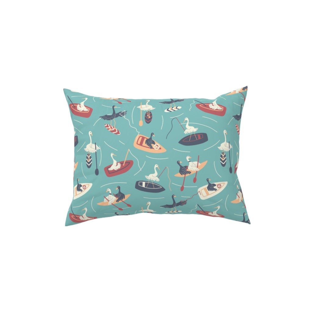 Lake Birds Doing Lake Things - Multicolor Pillow, Woven, Black, 12x16, Single Sided, Multicolor
