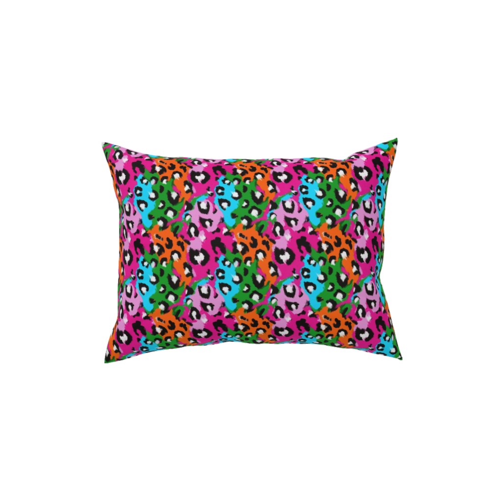 Leopard Print - Multi Pillow, Woven, Black, 12x16, Single Sided, Multicolor