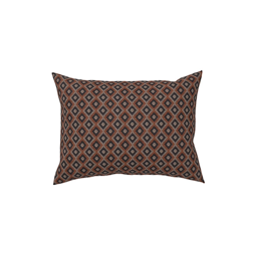 Aztec Pillow, Woven, Black, 12x16, Single Sided, Brown, Taupe
