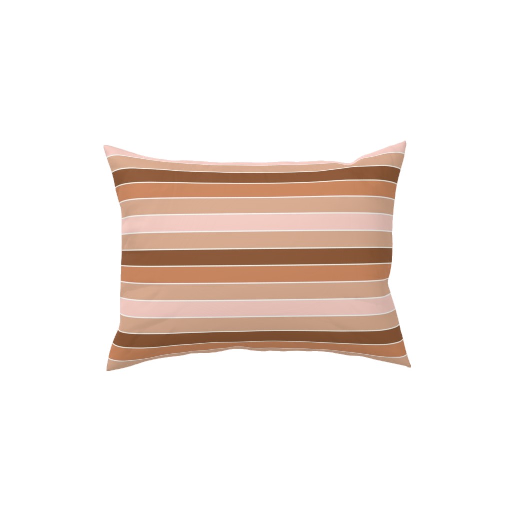 Candy Stripes - Warm Pillow, Woven, Black, 12x16, Single Sided, Pink