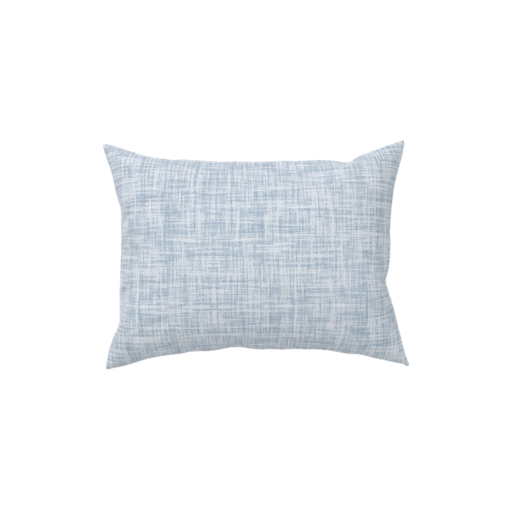 Vintage Linen Pillow, Woven, Black, 12x16, Single Sided, Blue