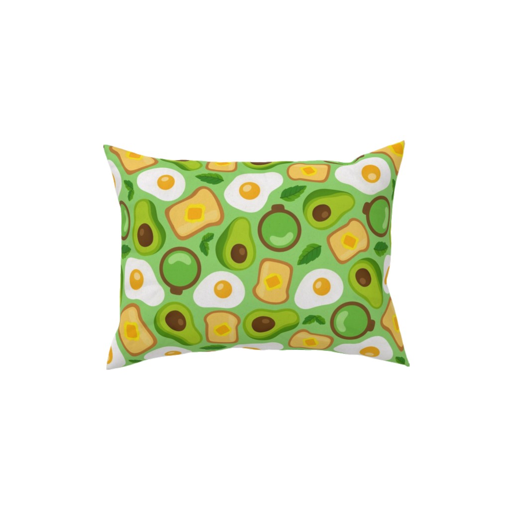 Deconstructed Avocado Toast - Green Pillow, Woven, Black, 12x16, Single Sided, Green