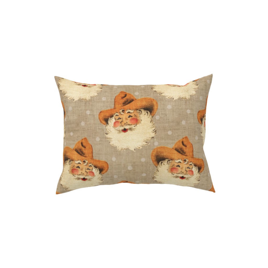 Cowboy Santa - Neutral Pillow, Woven, Black, 12x16, Single Sided, Beige, Pearl