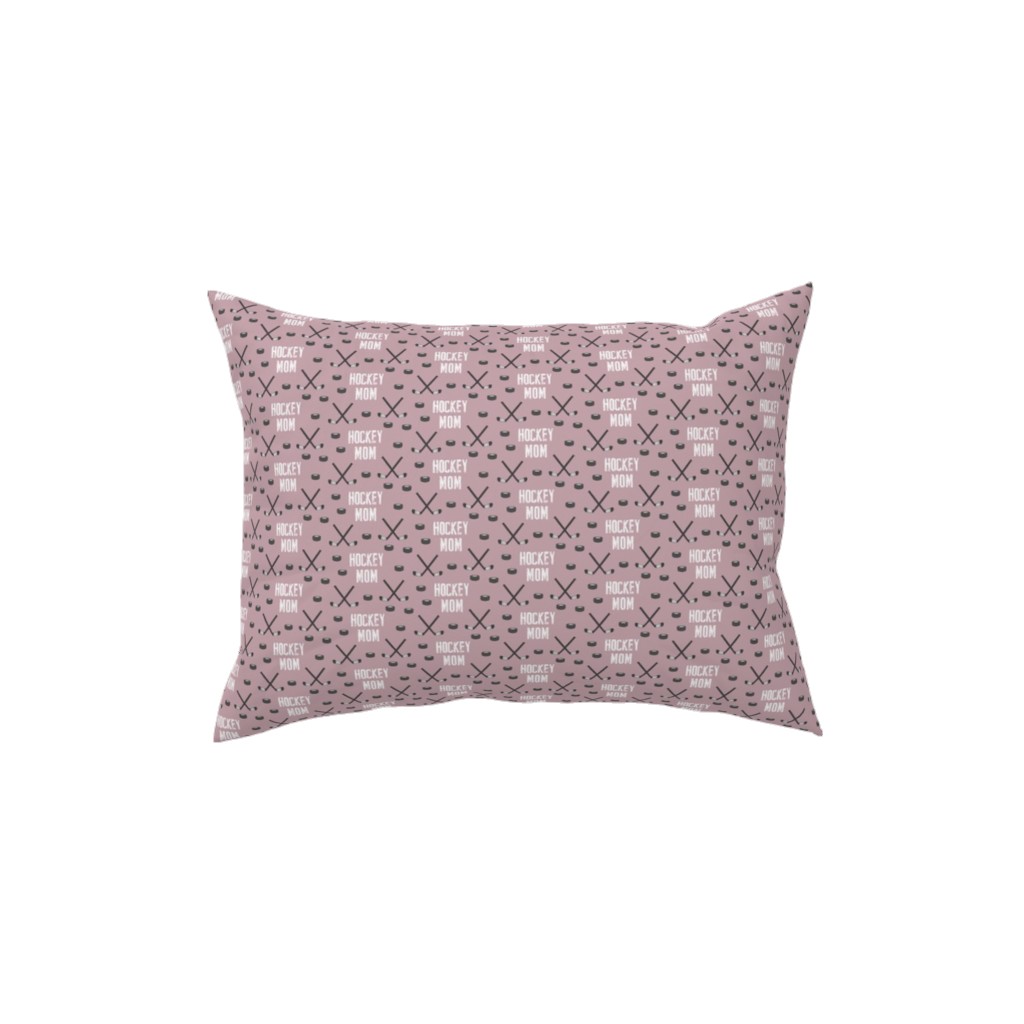 Hockey Mom - Mauve Pillow, Woven, Black, 12x16, Single Sided, Pink