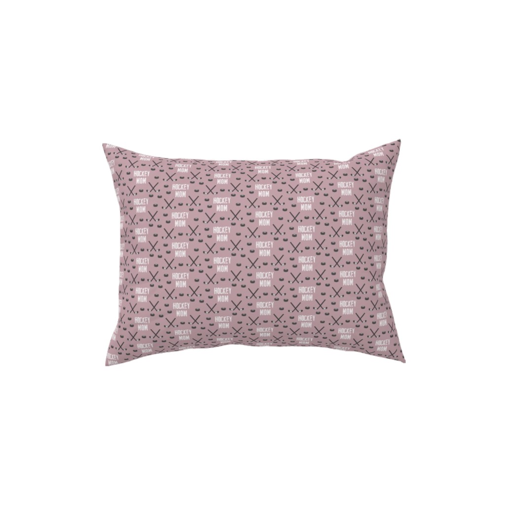 Hockey Mom - Mauve Pillow, Woven, Black, 12x16, Single Sided, Pink, Bright Pink