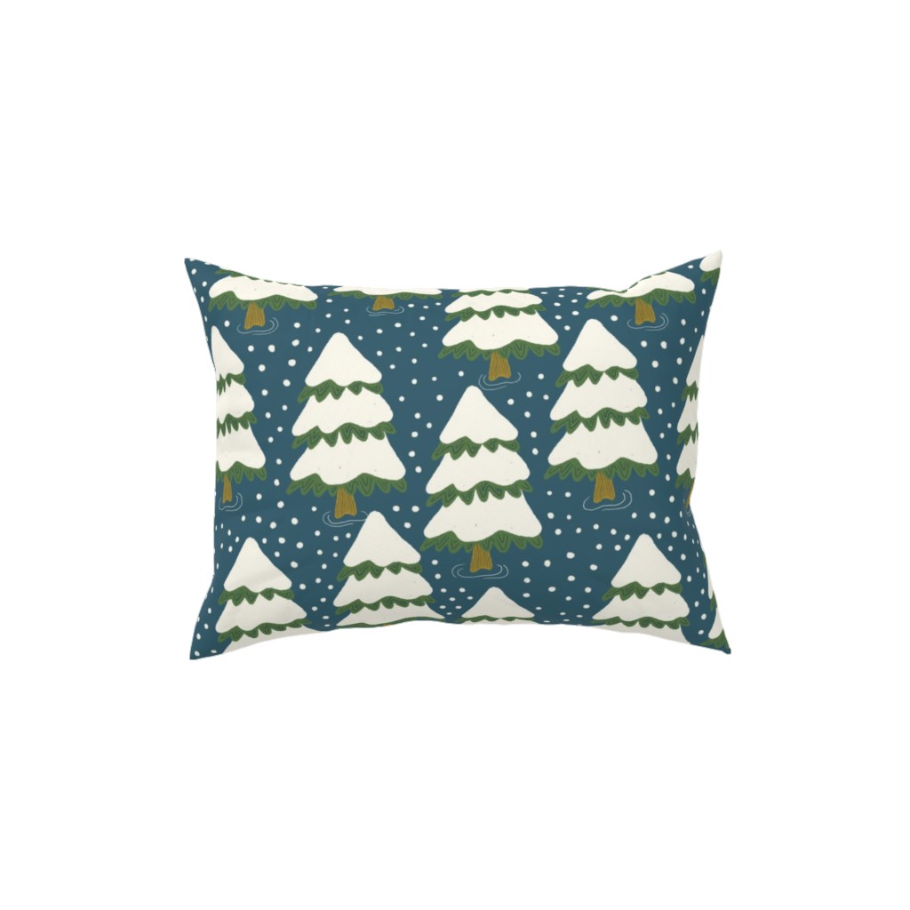 Winter Trees Pillow, Woven, Black, 12x16, Single Sided, Blue, Silver Lake