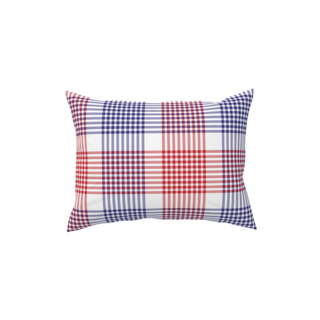 Plaid - Red, White and Blue Pillow, Woven, Black, 12x16, Single Sided, Multicolor