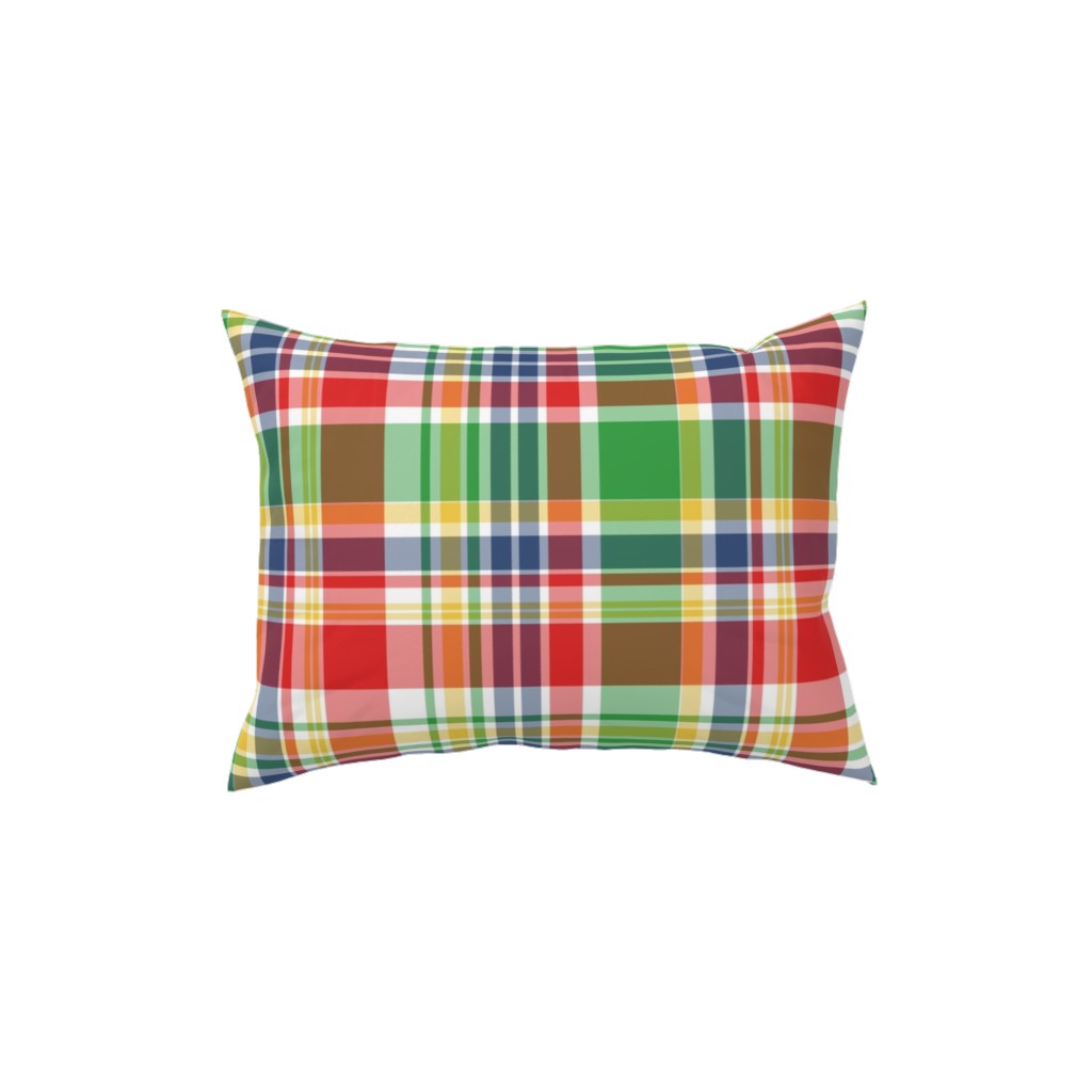 Plaid - Multi Bright Pillow, Woven, Black, 12x16, Single Sided, Multicolor