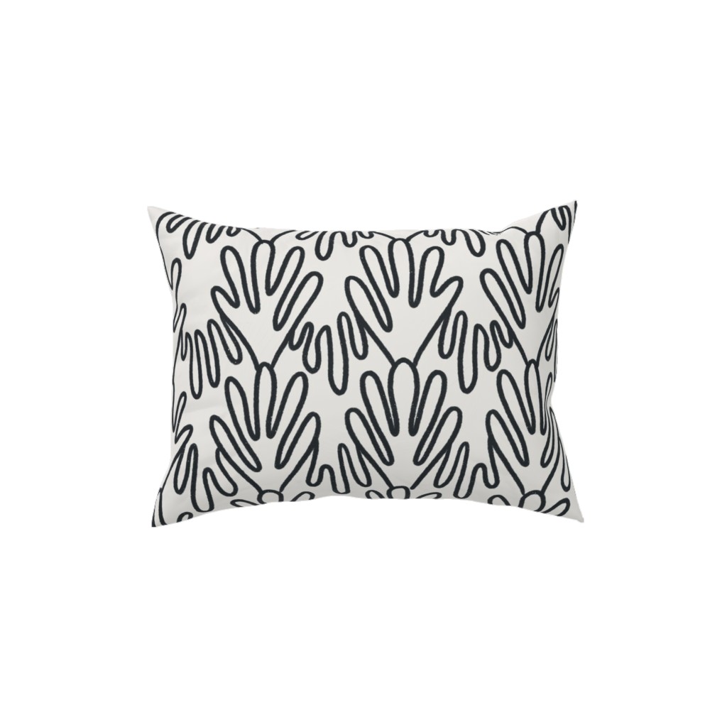 Wavy Lines - Black on White Pillow, Woven, Black, 12x16, Single Sided, White