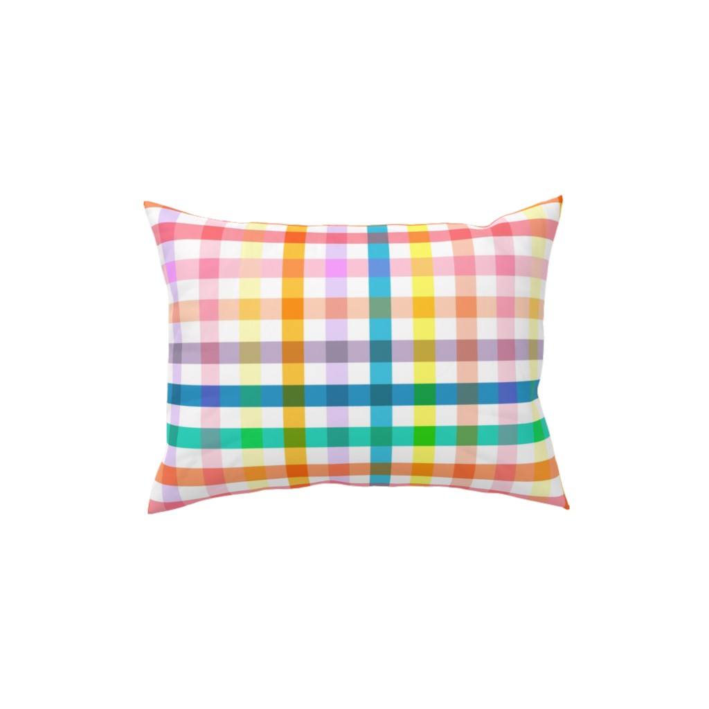 Summer Joyful Picnic Gingham - Multi Pillow, Woven, Black, 12x16, Single Sided, Multicolor