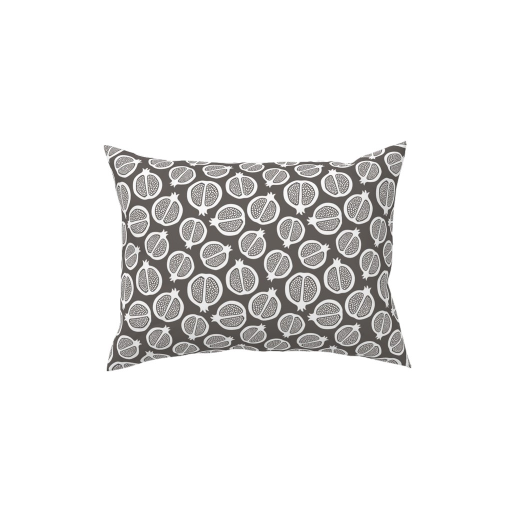Pomegranate - Black & White Pillow, Woven, Black, 12x16, Single Sided, Gray, Gray