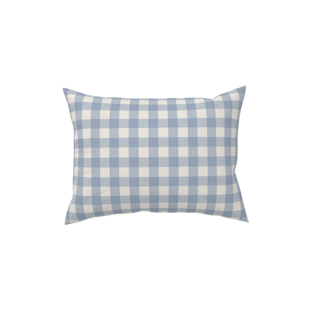 Buffalo Plaid - Soft Blue & Cream Pillow, Woven, Black, 12x16, Single Sided, Blue, True Blue