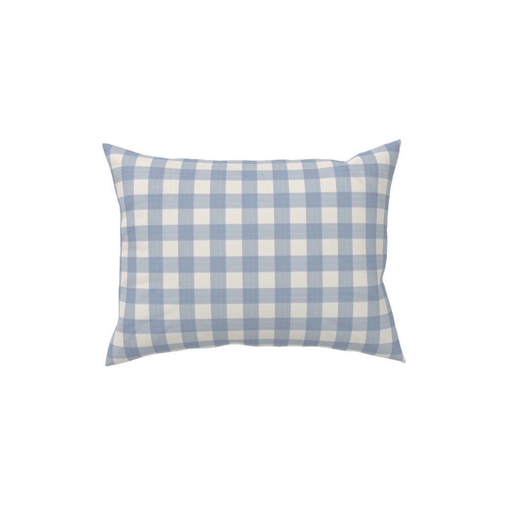 Buffalo Plaid - Soft Blue & Cream Pillow, Woven, Black, 12x16, Single Sided, Blue