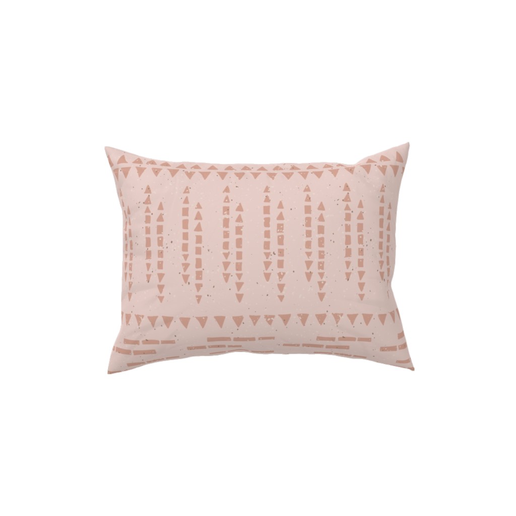 Boho Tribal Dashed Geometric - Pink Pillow, Woven, Black, 12x16, Single Sided, Pink