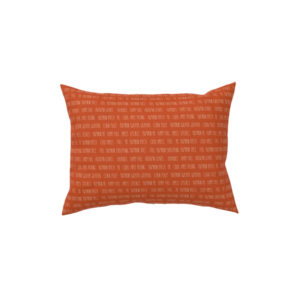 Fall Typography - Orange Pillow, Woven, Black, 12x16, Single Sided, Orange