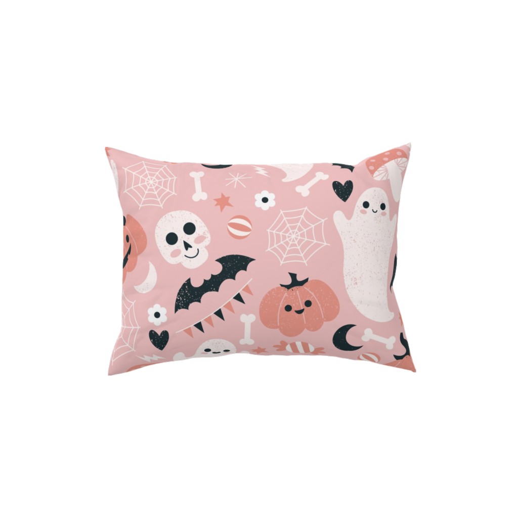 Non-Spooky Halloween - Pink Pillow, Woven, Black, 12x16, Single Sided, Pink, Bright Pink