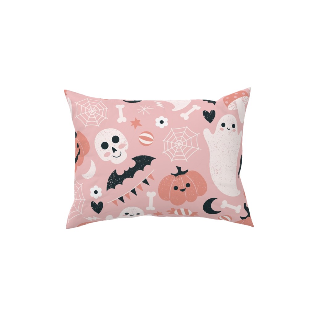 Non-Spooky Halloween - Pink Pillow, Woven, Black, 12x16, Single Sided, Pink