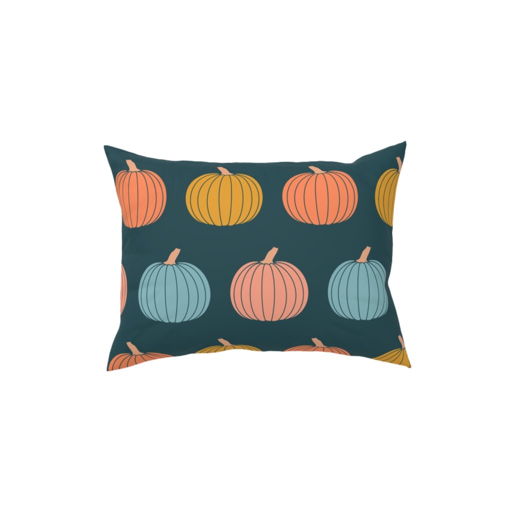 Colorful Halloween - Teal and Orange Pillow, Woven, Black, 12x16, Single Sided, Multicolor