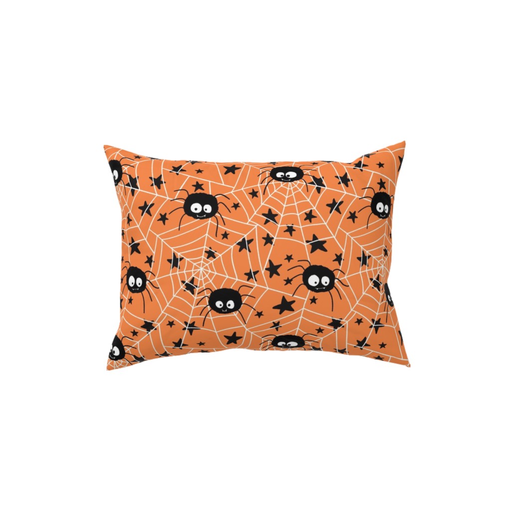 Cute Hand-Drawn Spider Halloween - Orange Pillow, Woven, Black, 12x16, Single Sided, Orange