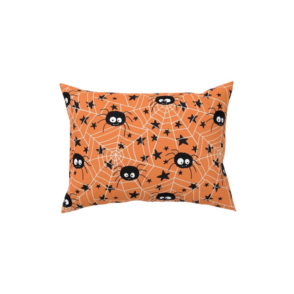 Cute Hand-Drawn Spider Halloween - Orange Pillow, Woven, Black, 12x16, Single Sided, Orange, Orange