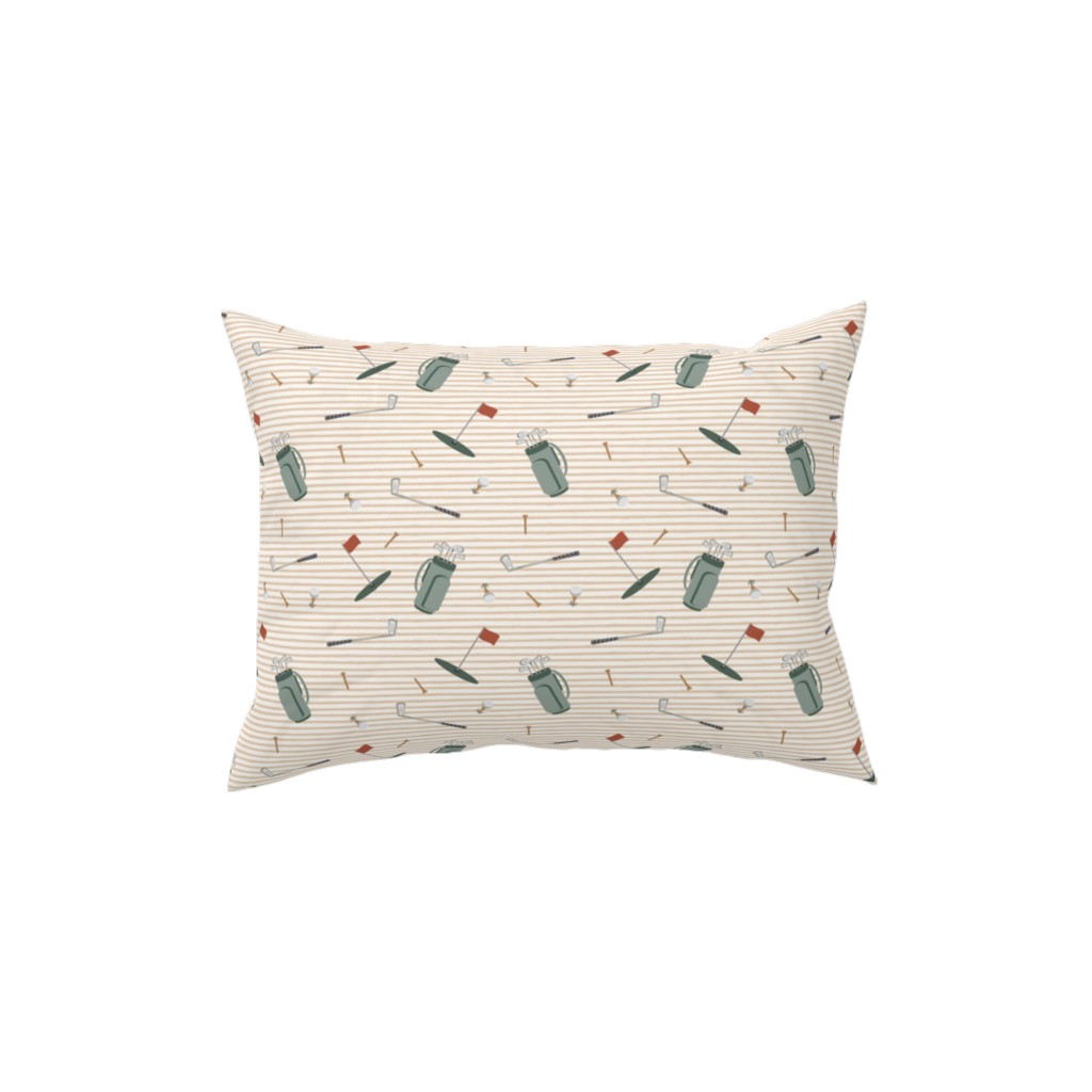 Tee Time - Neutral Pillow, Woven, Black, 12x16, Single Sided, Beige, Pearl