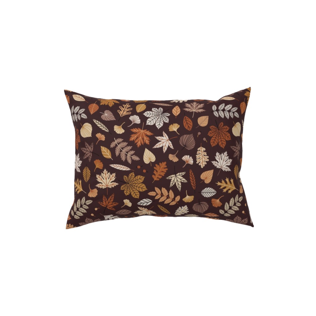 Fall Time Leaves - Brown Pillow, Woven, Black, 12x16, Single Sided, Brown