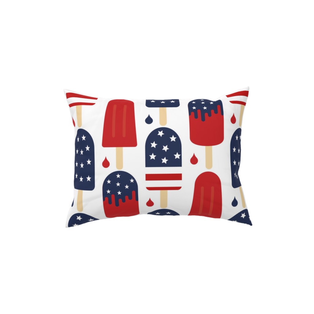 Patriotic Popsicles - Red, White and Blue Pillow, Woven, Black, 12x16, Single Sided, Multicolor
