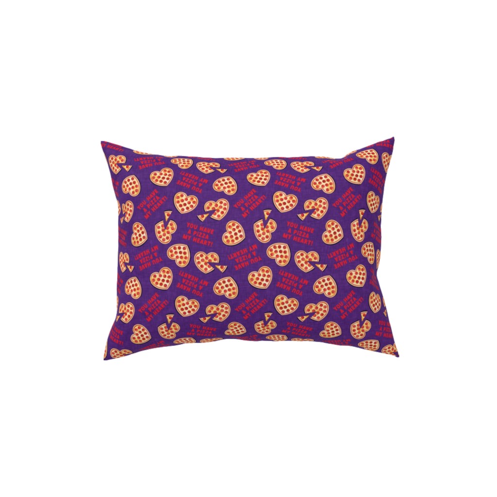 You Have a Pizza My Heart Pillow, Woven, Black, 12x16, Single Sided, Purple