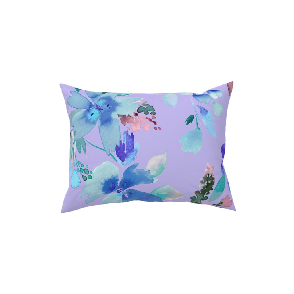 Very Peri Summer Floral - Purple Pillow, Woven, Black, 12x16, Single Sided, Purple
