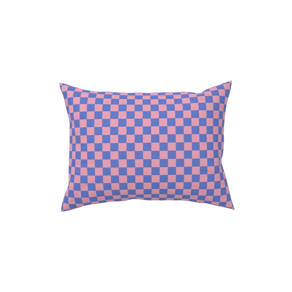 Fun Checkers - Pink and Purple Pillow, Woven, Black, 12x16, Single Sided, Pink, Bright Pink
