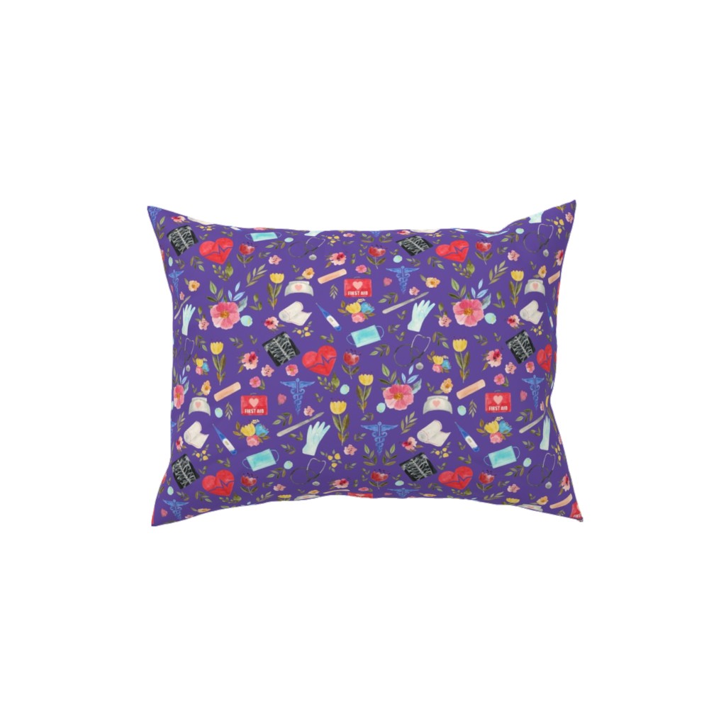Love To Care Pillow, Woven, Black, 12x16, Single Sided, Purple
