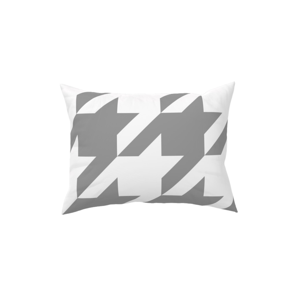 Modern Houndstooth Check - Grey and White Pillow, Woven, Black, 12x16, Single Sided, Gray, Gray