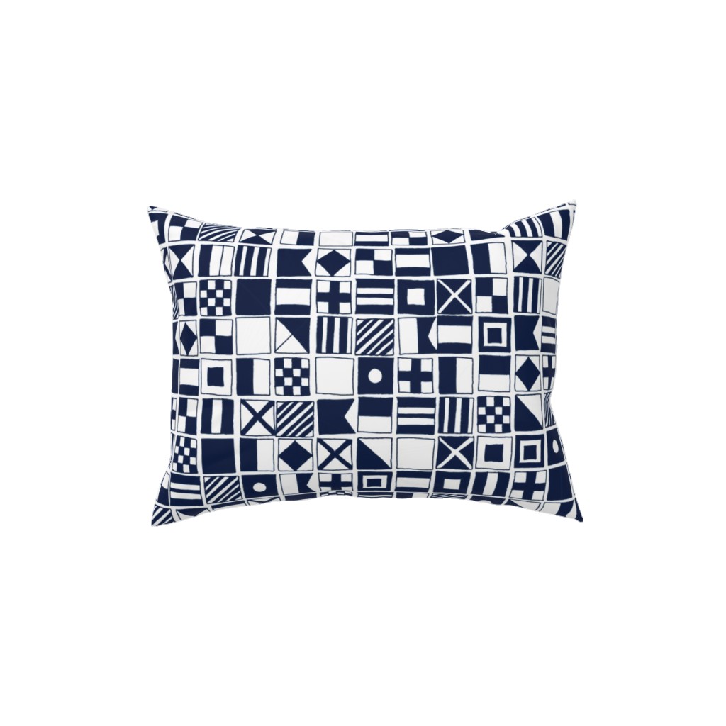 Sailing Flags - Navy Blue Pillow, Woven, Black, 12x16, Single Sided, Blue