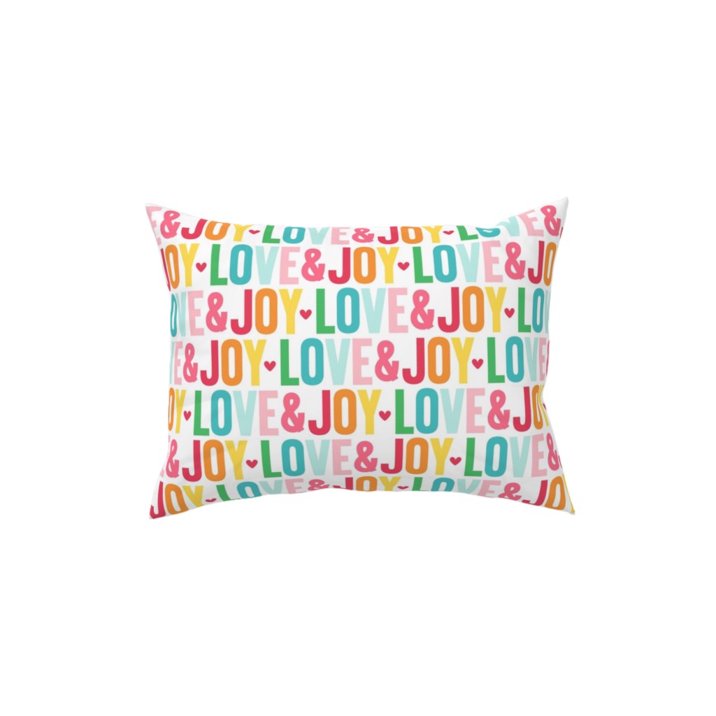 Love and Joy Colorful Christmas Pillow, Woven, Black, 12x16, Single Sided, Multicolor