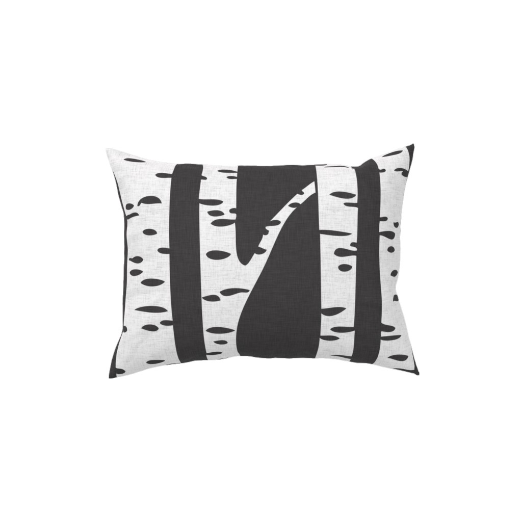 Birch - Black Pillow, Woven, Black, 12x16, Single Sided, Gray, Gray
