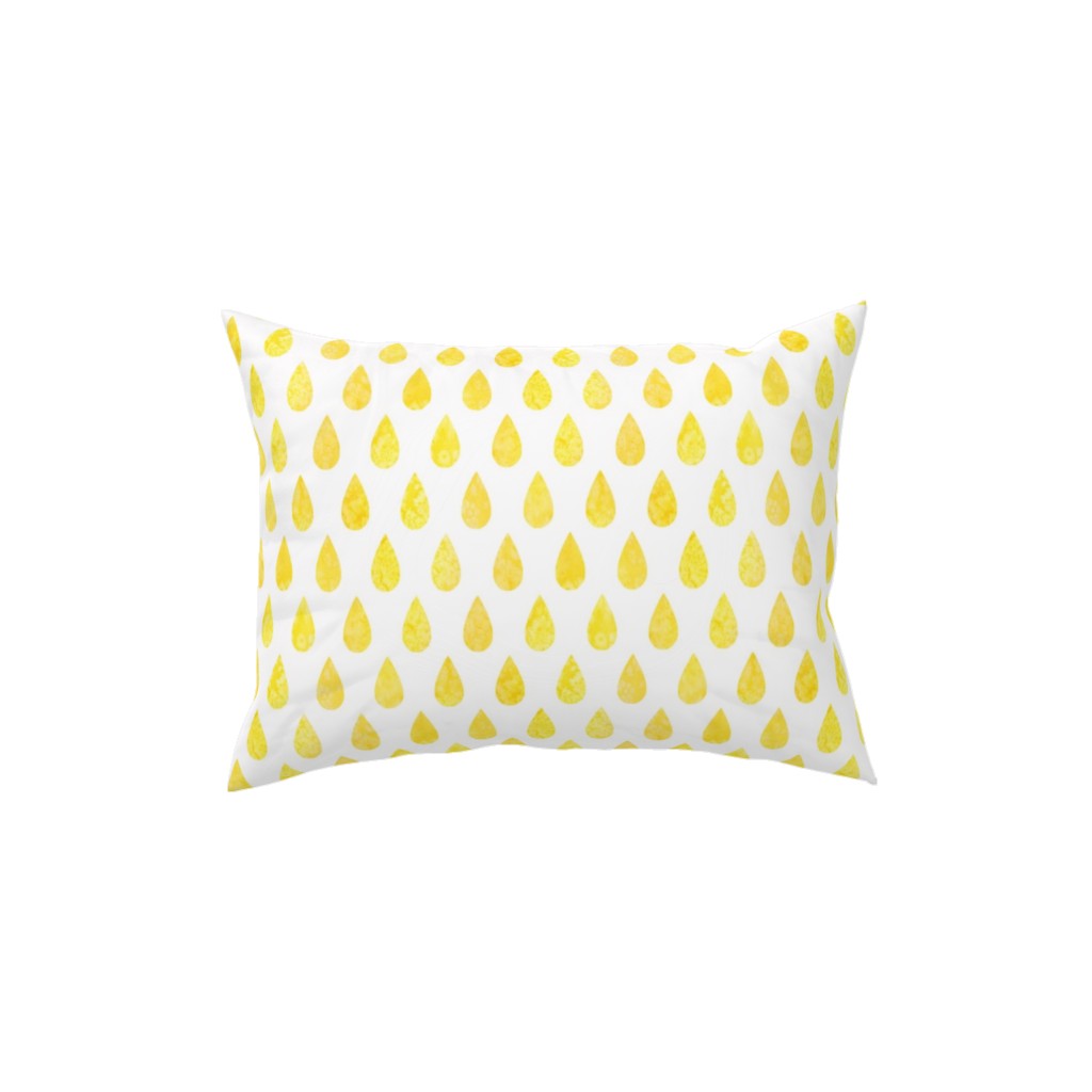 Drops Pillow, Woven, Black, 12x16, Single Sided, Yellow