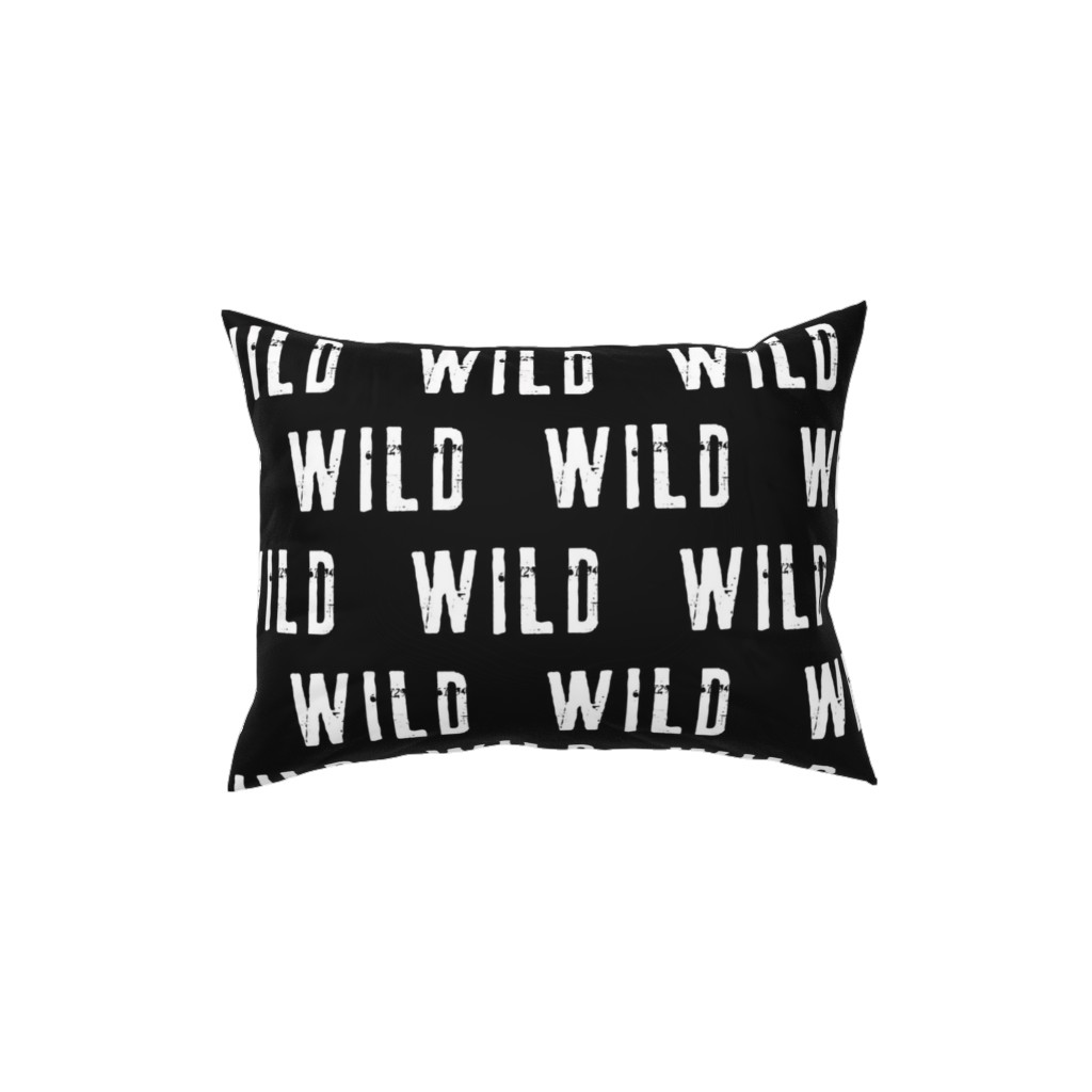 Wild - Black Pillow, Woven, Black, 12x16, Single Sided, Black, Black