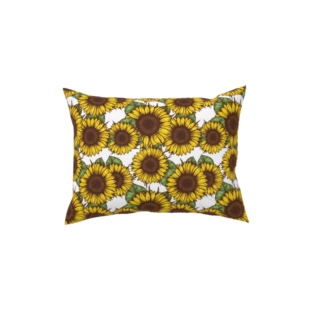 Sunflowers Pillow, Woven, Black, 12x16, Single Sided, Yellow