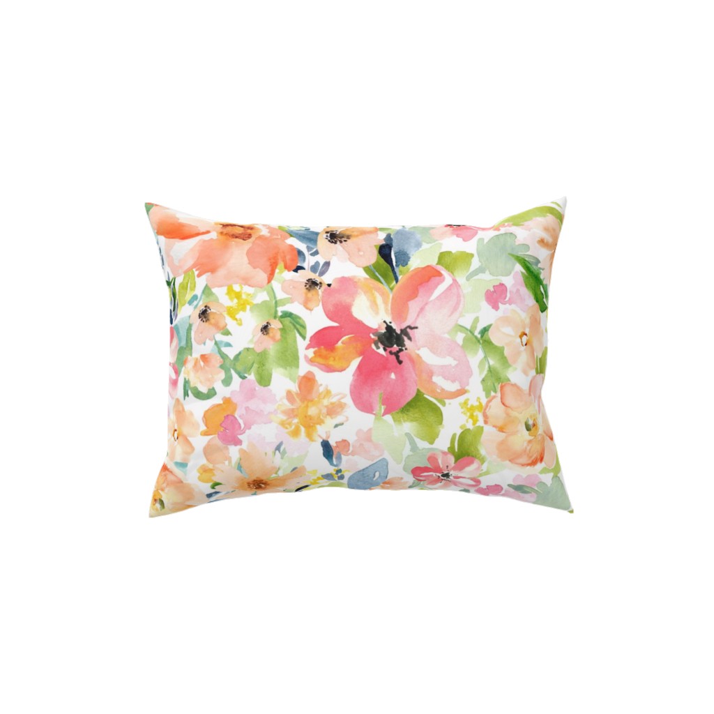 Floral Love Print Pillow, Woven, Black, 12x16, Single Sided, Multicolor